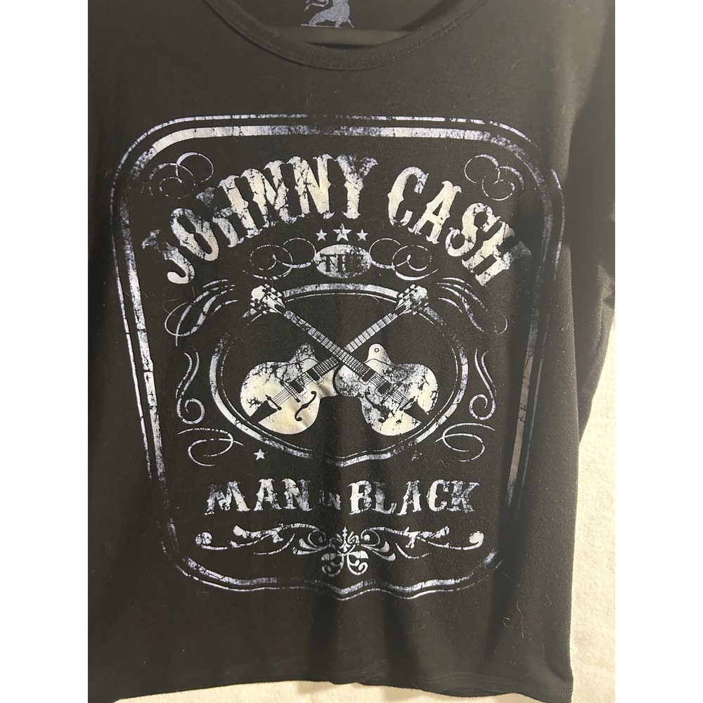 Johnny Cash T Shirt Womens XL Black Man In Black Graphic Tee Zion Rootswear‎